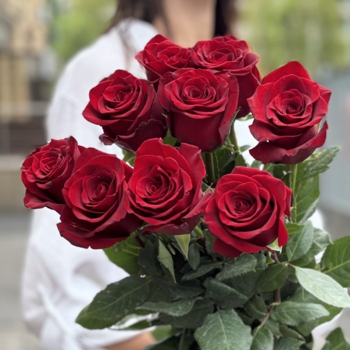 Букет из 9 роз Эксплорер 80 см