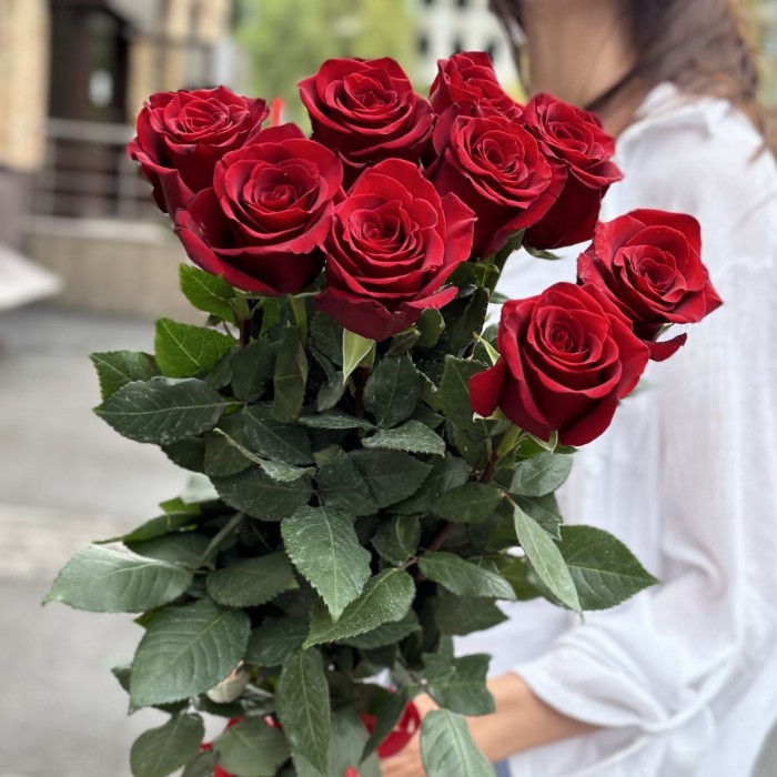 Букет из 9 роз Эксплорер 80 см