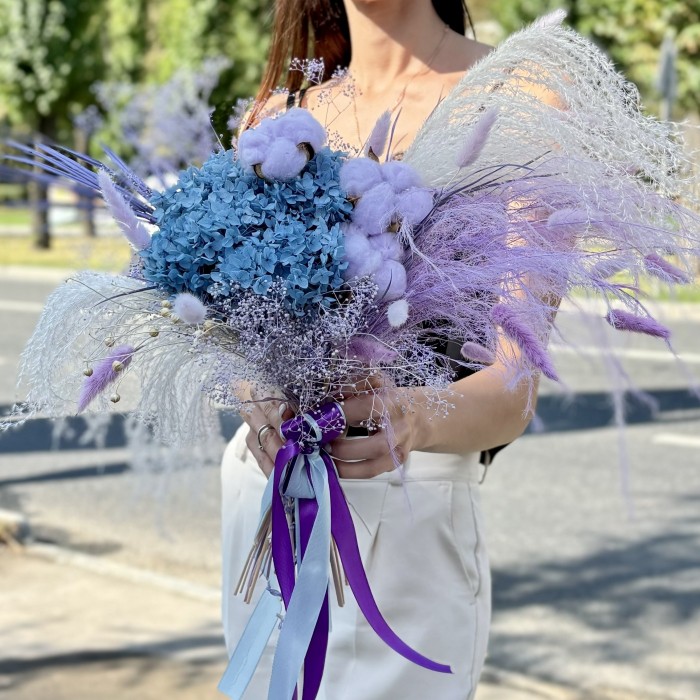 Букет из сухоцветов Голубое Облако