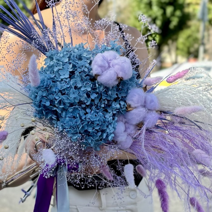 Букет из сухоцветов Голубое Облако