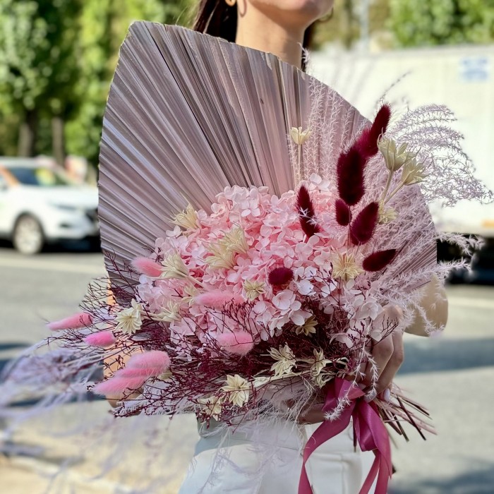 Букет из сухоцветов Розовая Искра