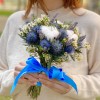 Букет невесты с хлопком и эрингиумом Лунная мелодия
