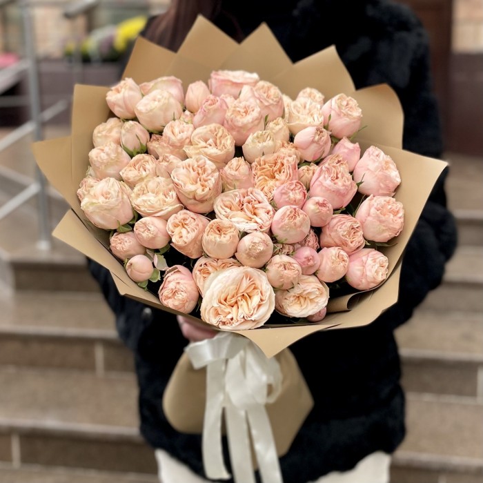 15 кустовых пионовидных роз Джентл трендсеттер 60 см