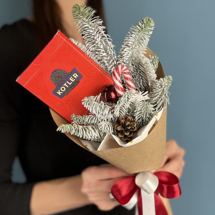 Корпоративный новогодний букет Мини подарок