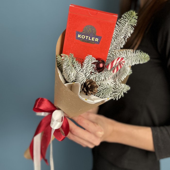 Корпоративный новогодний букет Мини подарок