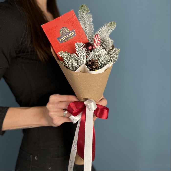 Корпоративный новогодний букет Мини подарок