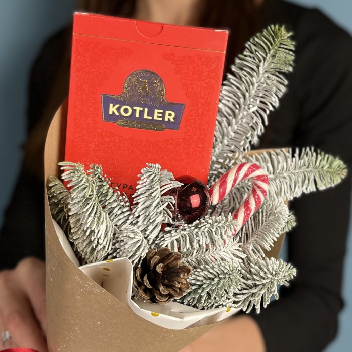 Корпоративный новогодний букет Мини подарок