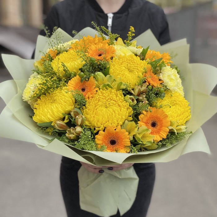Букет с подсолнухами Солнечные Блики