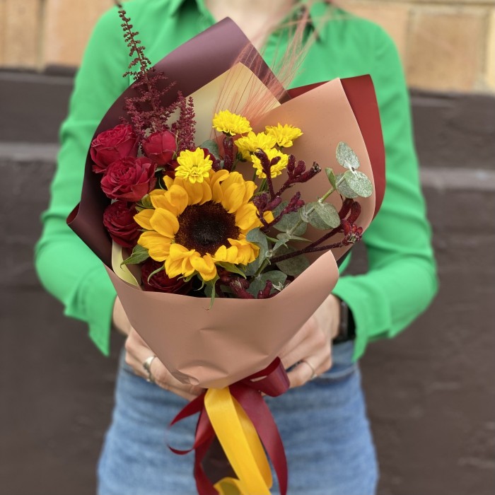 Букет с подсолнухом Летние настроение