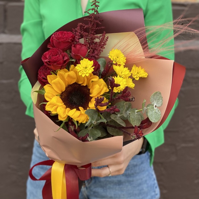 Букет с подсолнухом Летние настроение