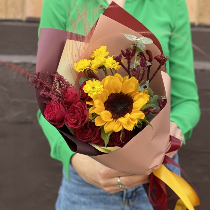 Букет с подсолнухом Летние настроение