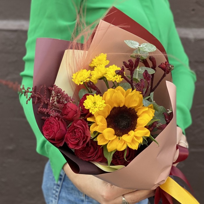 Букет с подсолнухом Летние настроение