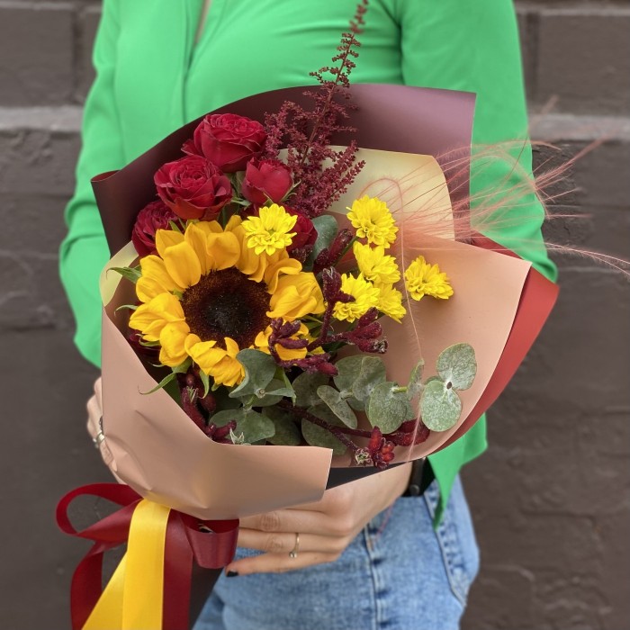 Букет с подсолнухом Летние настроение
