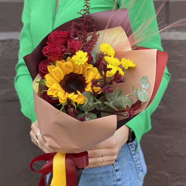 Букет с подсолнухом Летние настроение