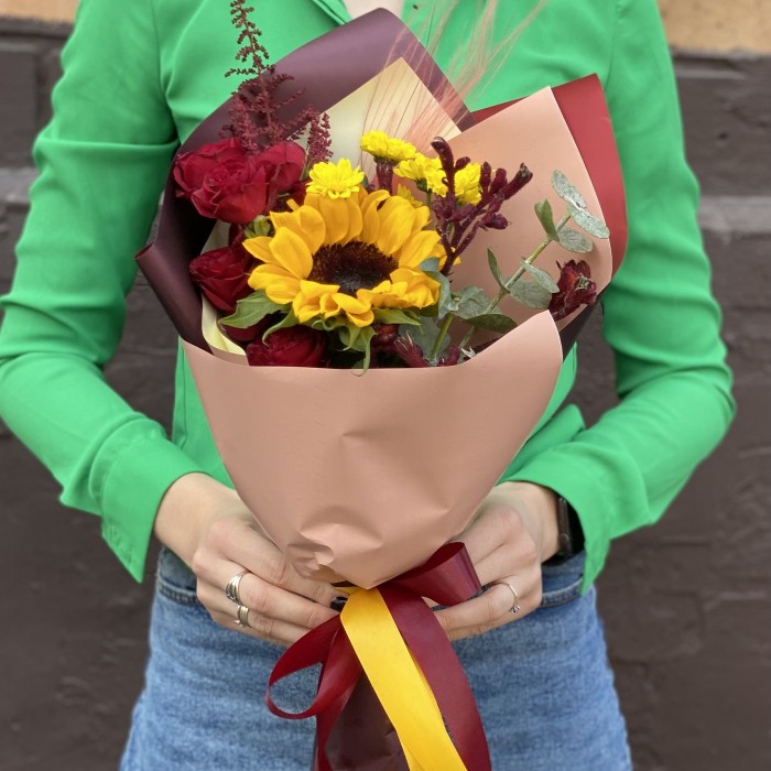 Букет с подсолнухом Летние настроение