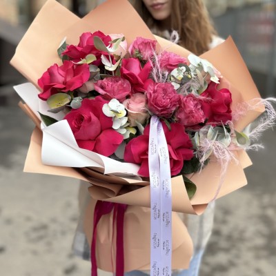 Букет с розами Малиновое небо