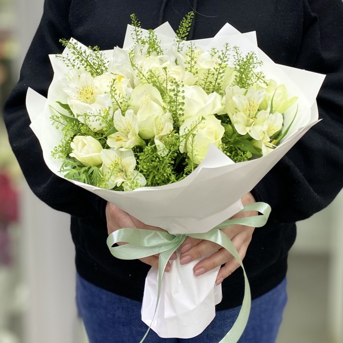 Букет с розами Ванильное Небо