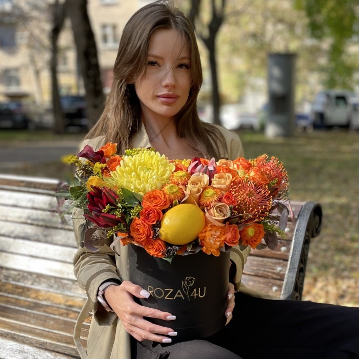 Композиция в коробке Лимонная свежесть