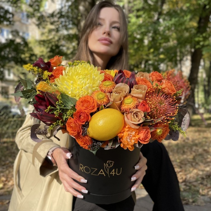 Композиция в коробке Лимонная свежесть