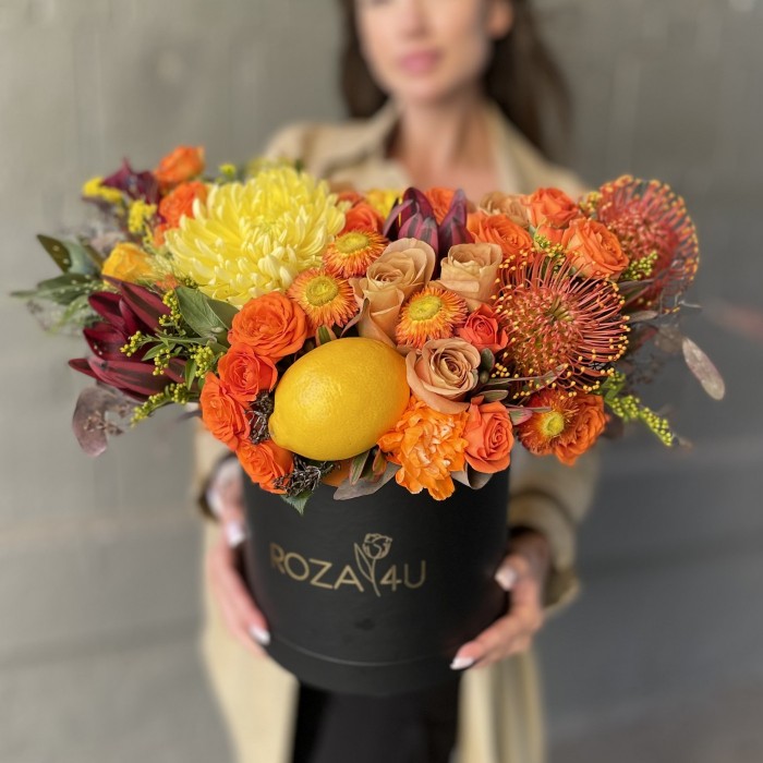 Композиция в коробке Лимонная свежесть