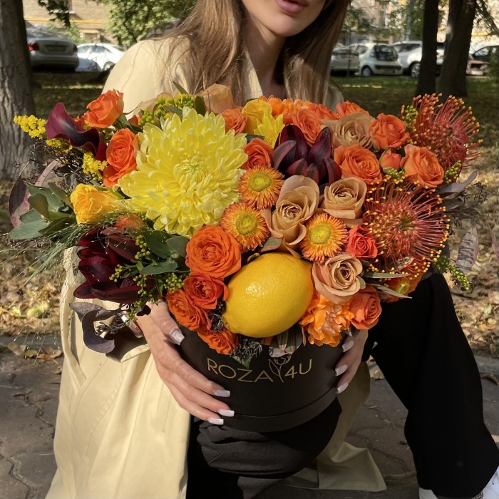 Композиция в коробке Лимонная свежесть