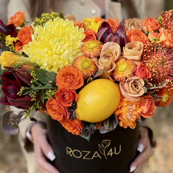 Композиция в коробке Лимонная свежесть