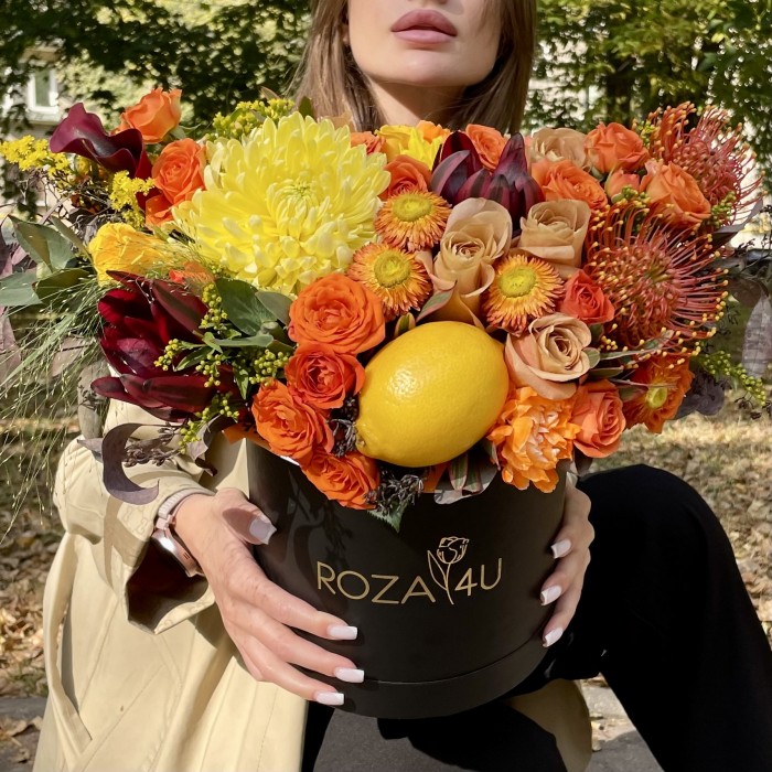 Композиция в коробке Лимонная свежесть