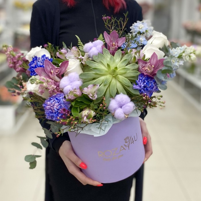 Цветы в коробке Экзотическая Поляна