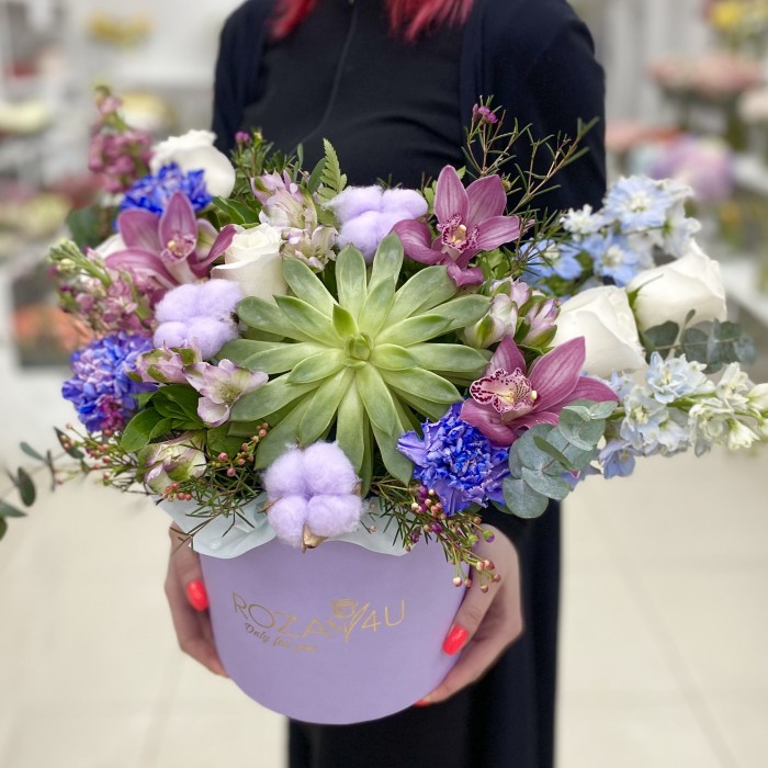 Цветы в коробке Экзотическая Поляна