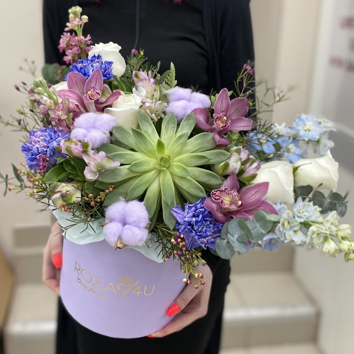 Цветы в коробке Экзотическая Поляна