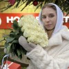 Длинная белая роза 70 см