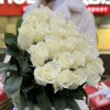 Длинная белая роза 70 см