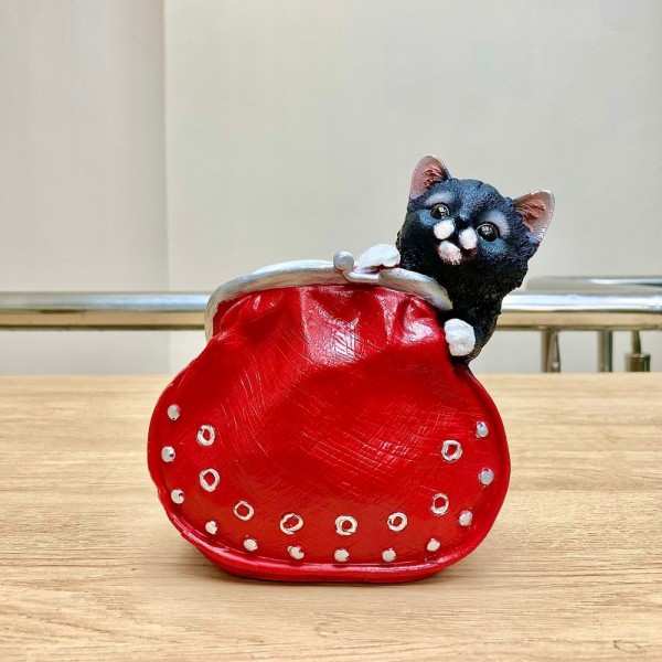 Кашпо кошелёк с котиком