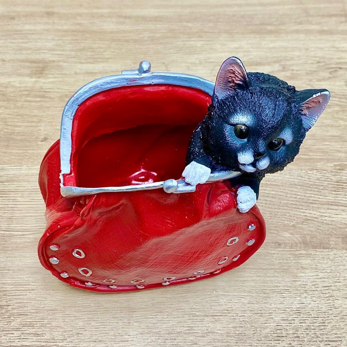 Кашпо кошелёк с котиком