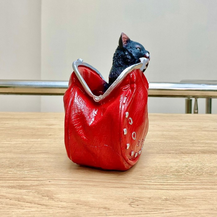 Кашпо кошелёк с котиком