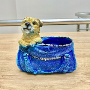 Кашпо собачка в сумочке