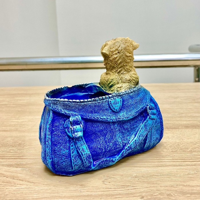 Кашпо собачка в сумочке