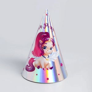 Колпак голографический С днём рождения Единорог
