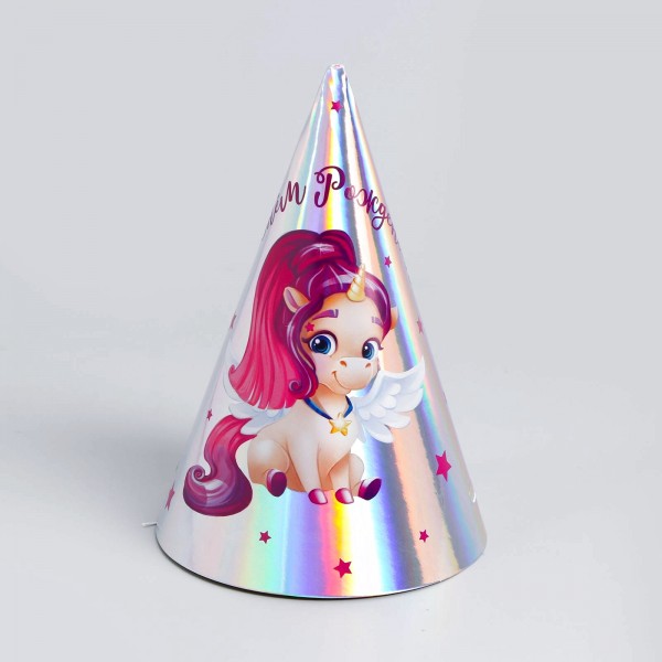 Колпак голографический С днём рождения Единорог