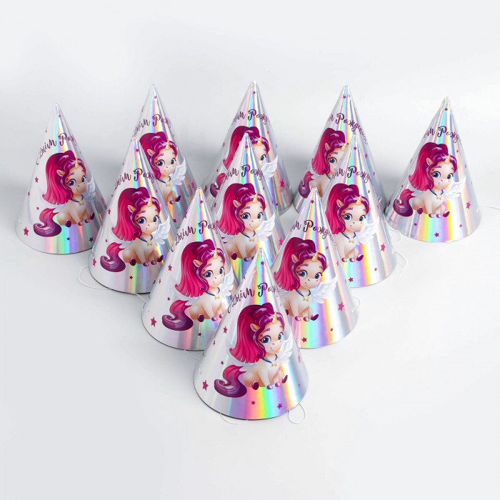 Колпак голографический С днём рождения Единорог