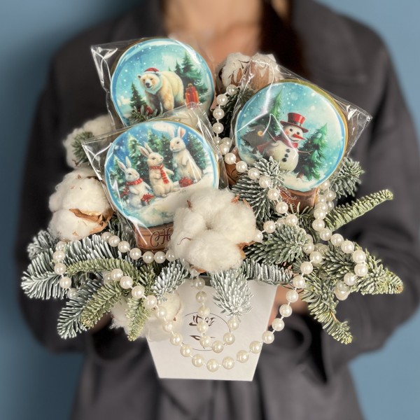 Композиция с новогодними пряниками Зима