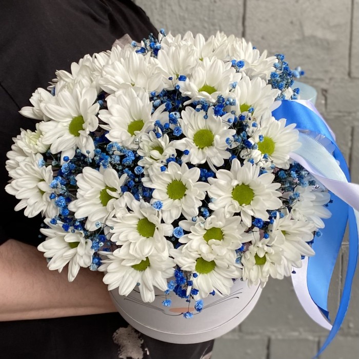 Композиция из хризантем Зайка