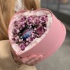 Коробка маленькое сиреневое сердце с розами и медом