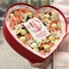 Коробка сердце с розами и конфетами Любимой Маме