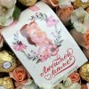 Коробка сердце с розами и конфетами Любимой Маме