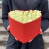Коробка Сердце с белой розой