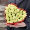 Коробка Сердце с белой розой