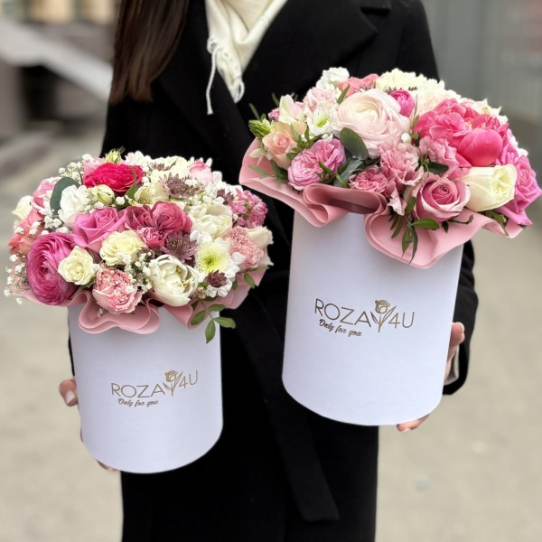 Коробка бело-розовый MIX