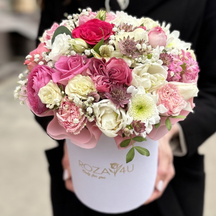 Коробка бело-розовый MIX