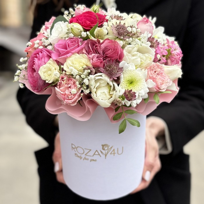 Коробка бело-розовый MIX